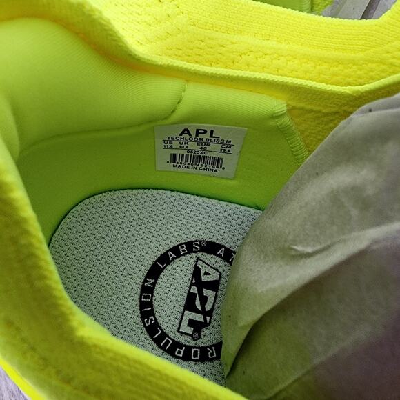 APL TechLoom Bliss Men’s Running Sneakers - Bright Yellow Energy White NEW 11.5 - Picture 12 of 15